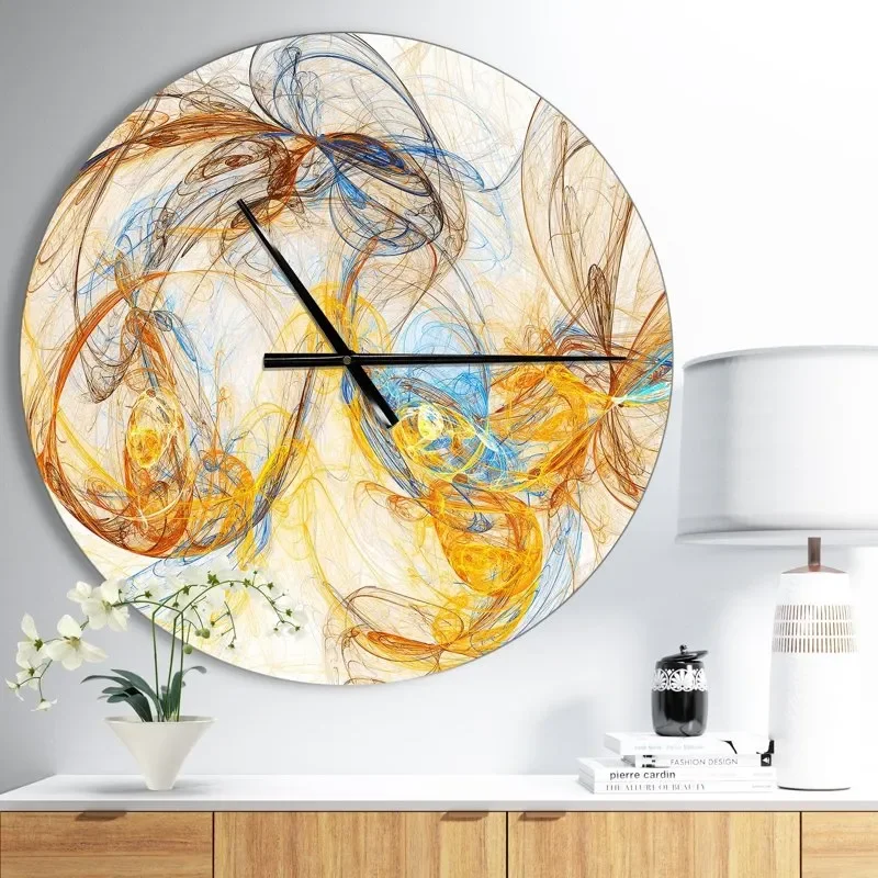 

'Billowing Smoke Yellow' Metal Wall Clock