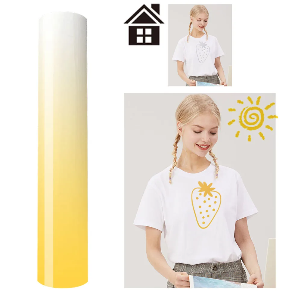 UV Color Changing Sunlight Sensitive Heat Transfer Vinyl for DIY Crafts and Art Projects