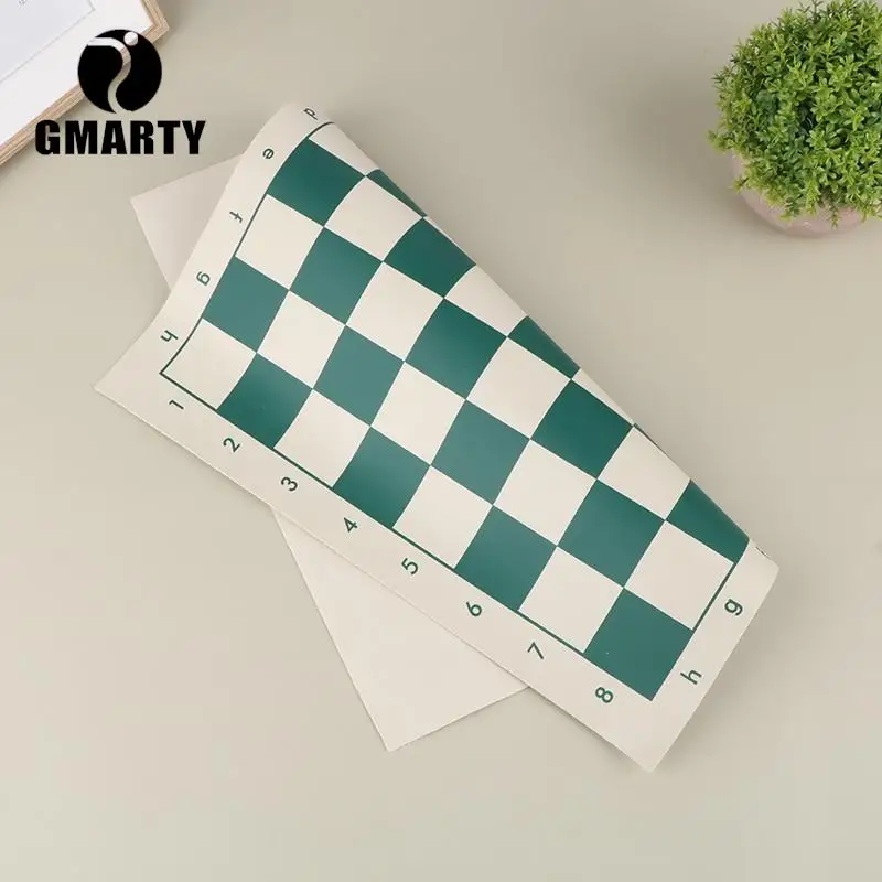 1Pc Foldable Chess Board Soft PVC Leather 34.5cm Portable Soft Rollable Leather Durable Chessboard International Chess Board