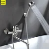 Toilet Bathtub Water Faucet Tap Cold and Hot Extended Shower Faucet Set Wall Mounted Mixed Valve with Shower Head Sprayer 1