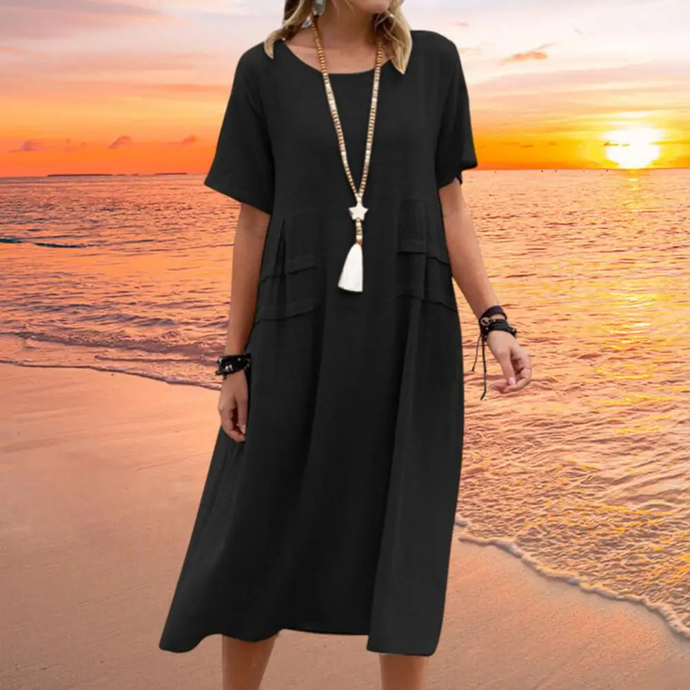 

Women Long Dress Trendy Washable Breathable Loose Fit Summer Beach Dress Daily Wear Women Casual Dress Women Summer Dress