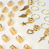 45pcs Alloy Braid Hair Ring Dreadlock Hair Ring - Hippie Style Hair Accessories Loc Hair Jewelry for Braids for Girls and Women 3