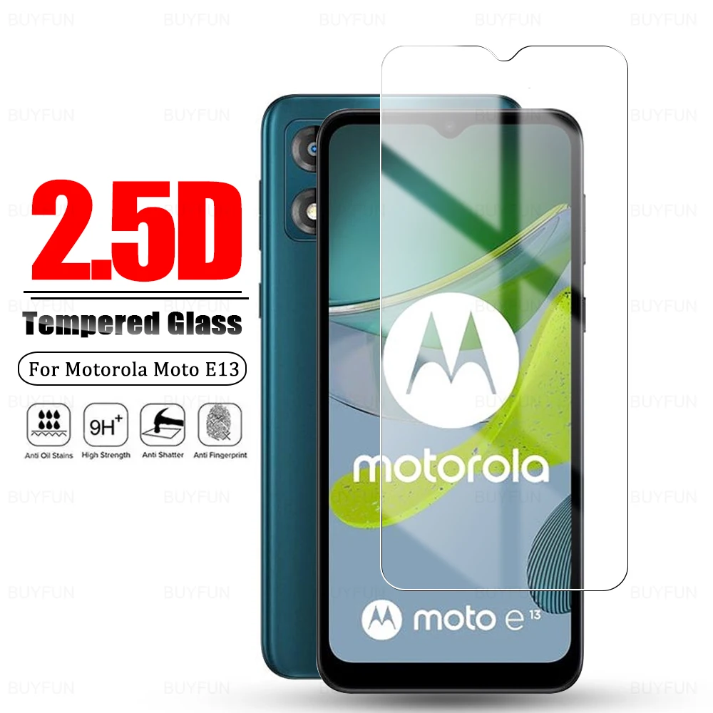 

Для Motorola Moto E13 HD закаленное стекло полное покрытие защита экрана 2.5D прозрачная защитная пленка прозрачная передняя защита