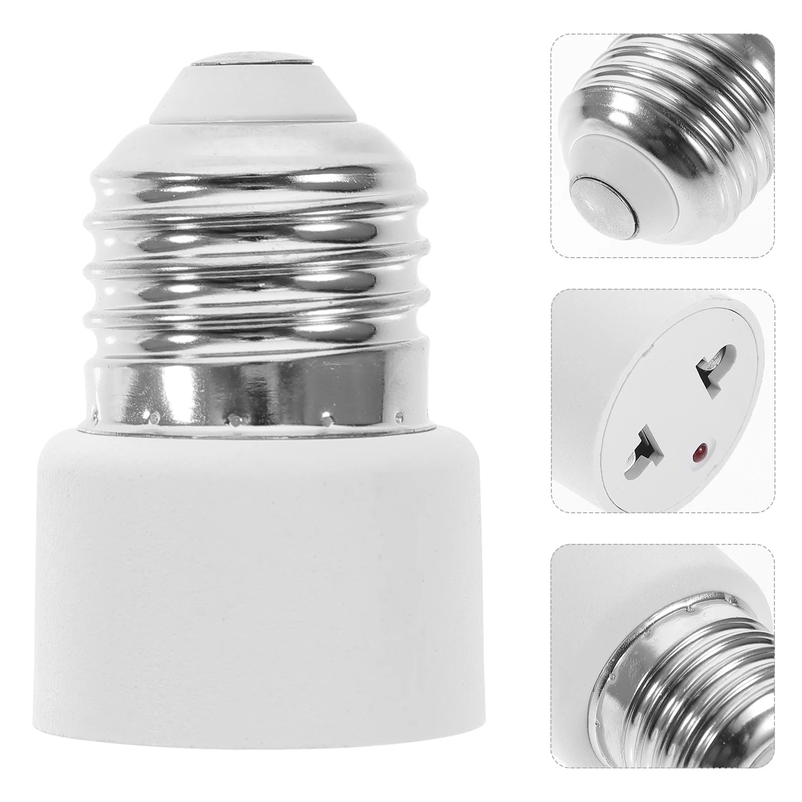 

Light Bulb Socket Outlet Adapter Converter E27 Base Light Bulb to 2-prong Plug White Lamp Holder Lamp Socket Screw LED Bulb