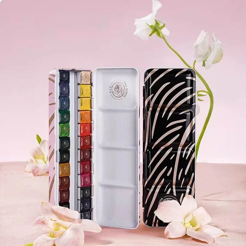 Professional Solid Watercolor Paint Set Artist 12/24 Colors Water Color for Painting Art Supplies Paul Rubens