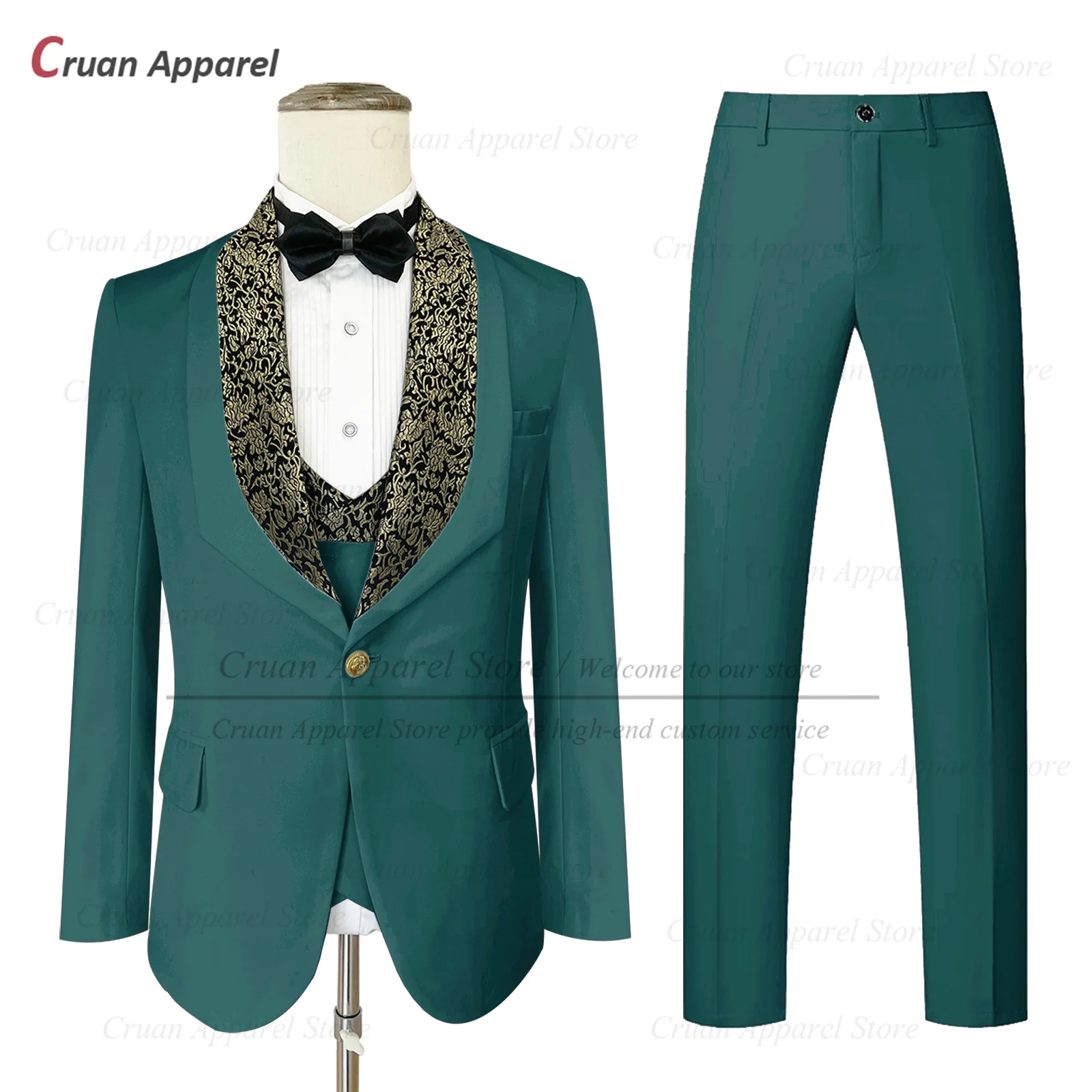 Formal Men Suit Sets Wedding Party Groomsman Tailor-made Elegant Blazer Vest Pants 3 Pieces Fashion Banquet Male Classic Outfits
