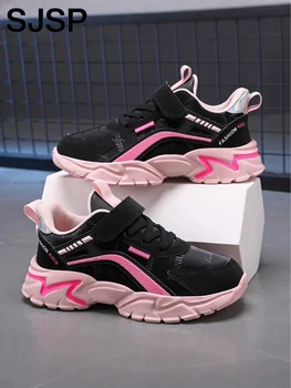 children's casual pink girls' leather shoes, fashionable lightweight running shoes for teenagers and students aged 7 15, children's sports shoes for girls