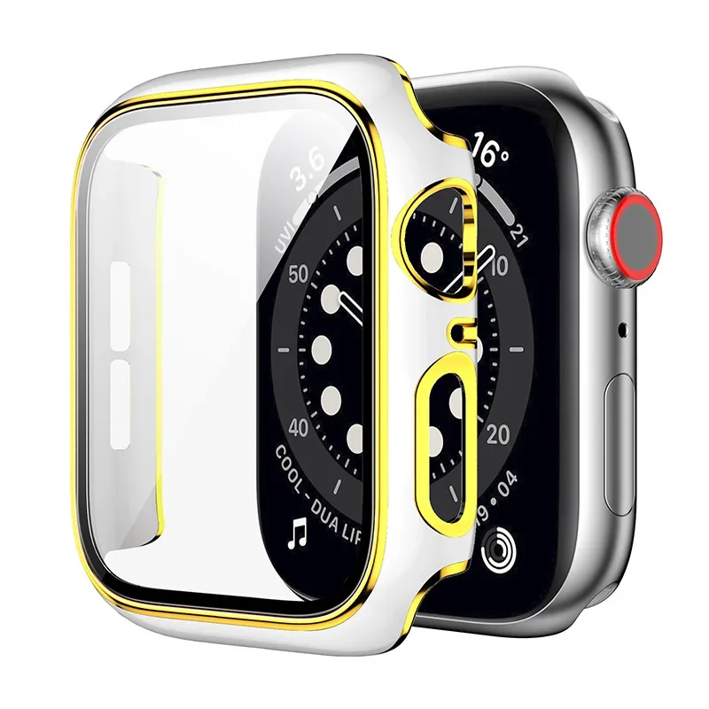 Enhanced Bumper Tempered Glass Cover for Apple Watch Screen Protector