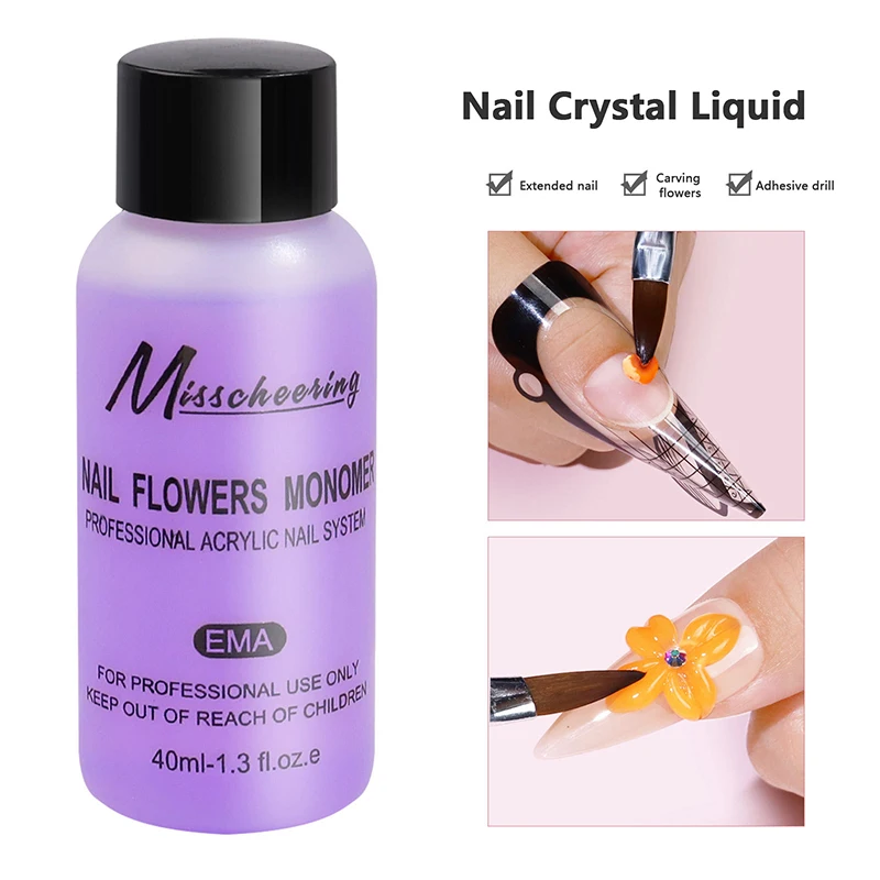 Nail Acrylic Liquid 40ml Crystal UV Gel Slip Solution Gel Remover Extending Art Tool