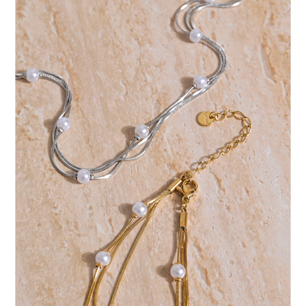 Yhpup Square Chain Stacking Necklace Women Fashion