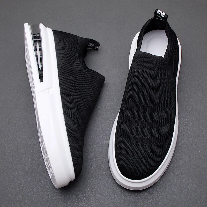 

European station spring sports shoes men's shoes 2023 new mesh surface breathable casual shoes thick soles raising board shoes