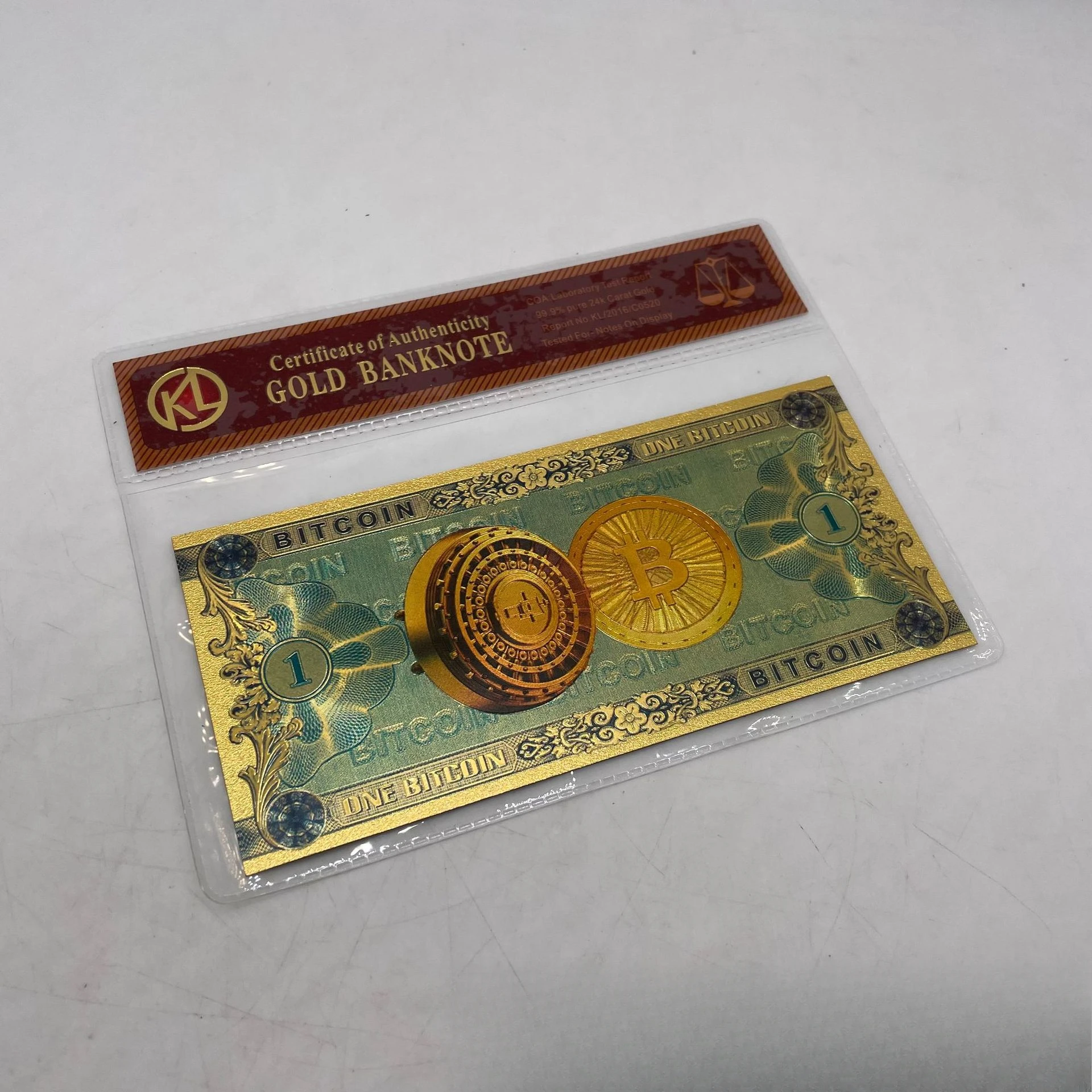 Colorful Gold Plated banknot ONE Hundred BITCOIN plastic Money Bit Coin BTC Fake Money Souvenir Home Decoration
