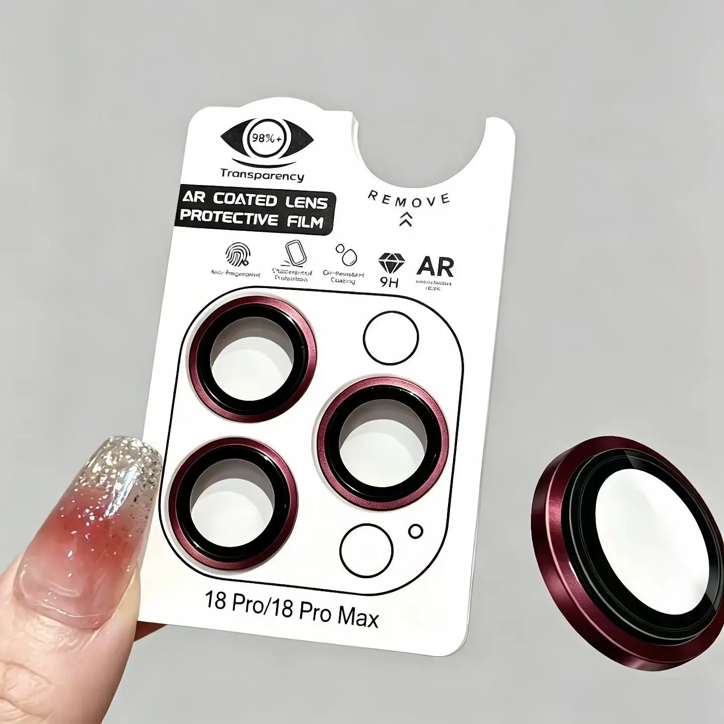 AR HD Tempered Glass Camera Lens Protector with Pry Notch