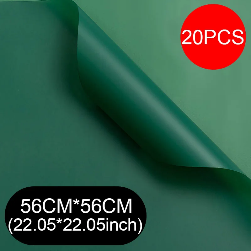 Korean Style Solid Color Waterproof Bouquet Wrapping Paper - 20 Sheets