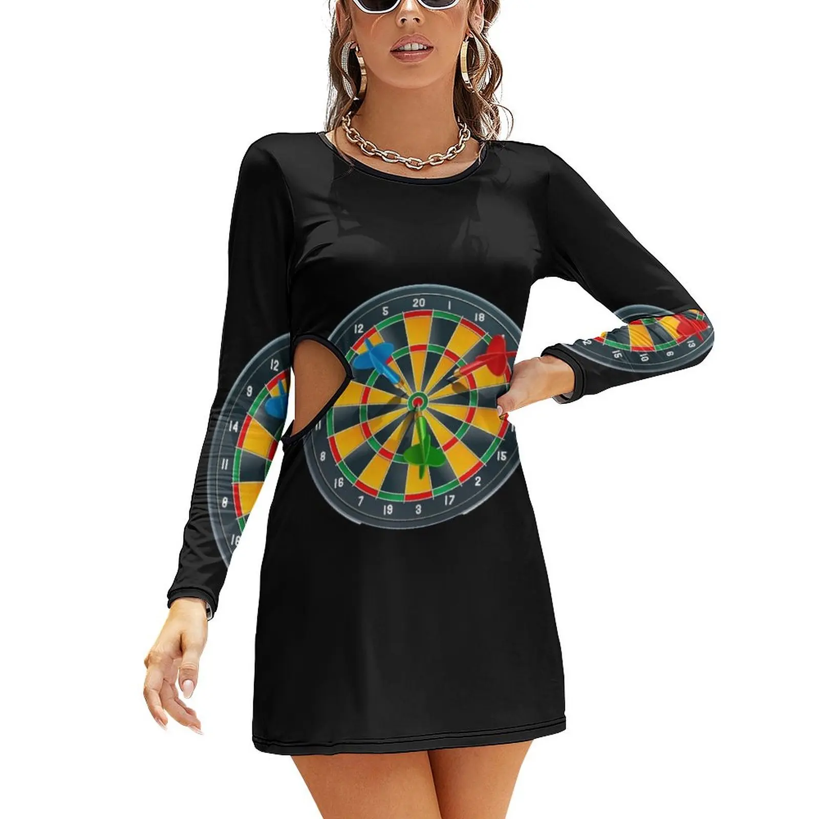 

Darts games sports collection Slim Dress with Hollow Waist dresses for women 2024 cocktail dresses