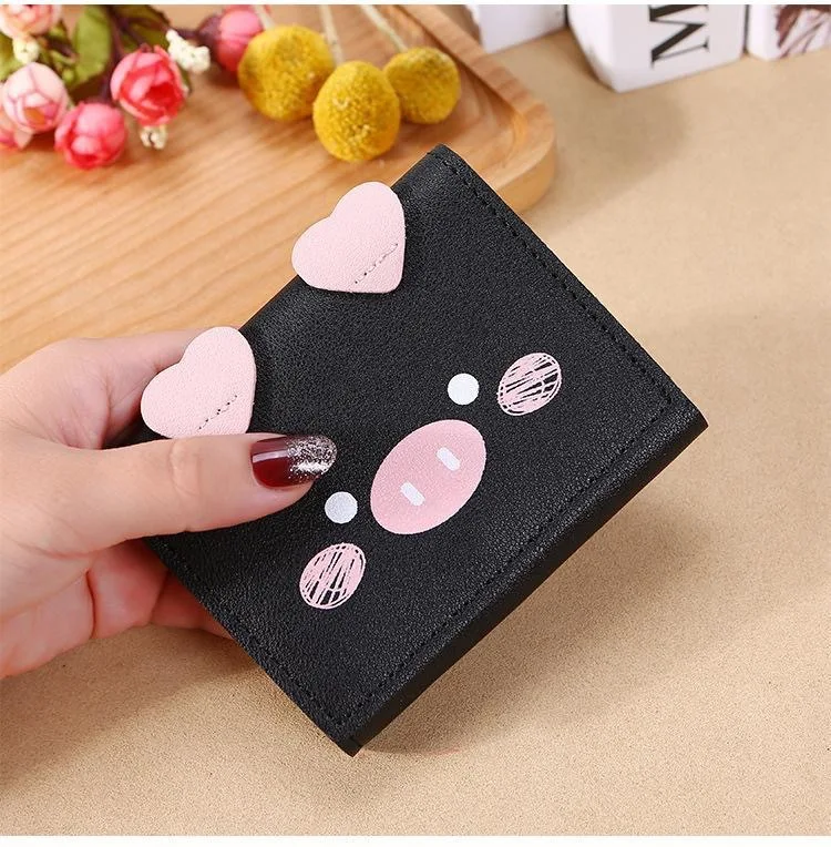 Frauen Mode Kurze Brieftasche Geldbörse für Frauen Kartenhalter Kleine Damen PU Leder Brieftasche Weibliche Zwei-fach Haspe Mini süße Clutch_voghion.com