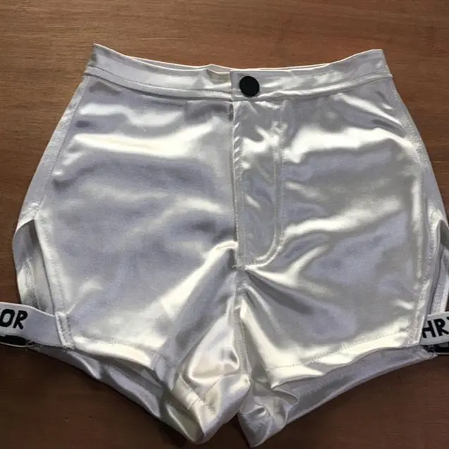 Glossy Women's Sexy Party Club Shorts High Waist Dance Stage Shiny Bottoms Short Pants