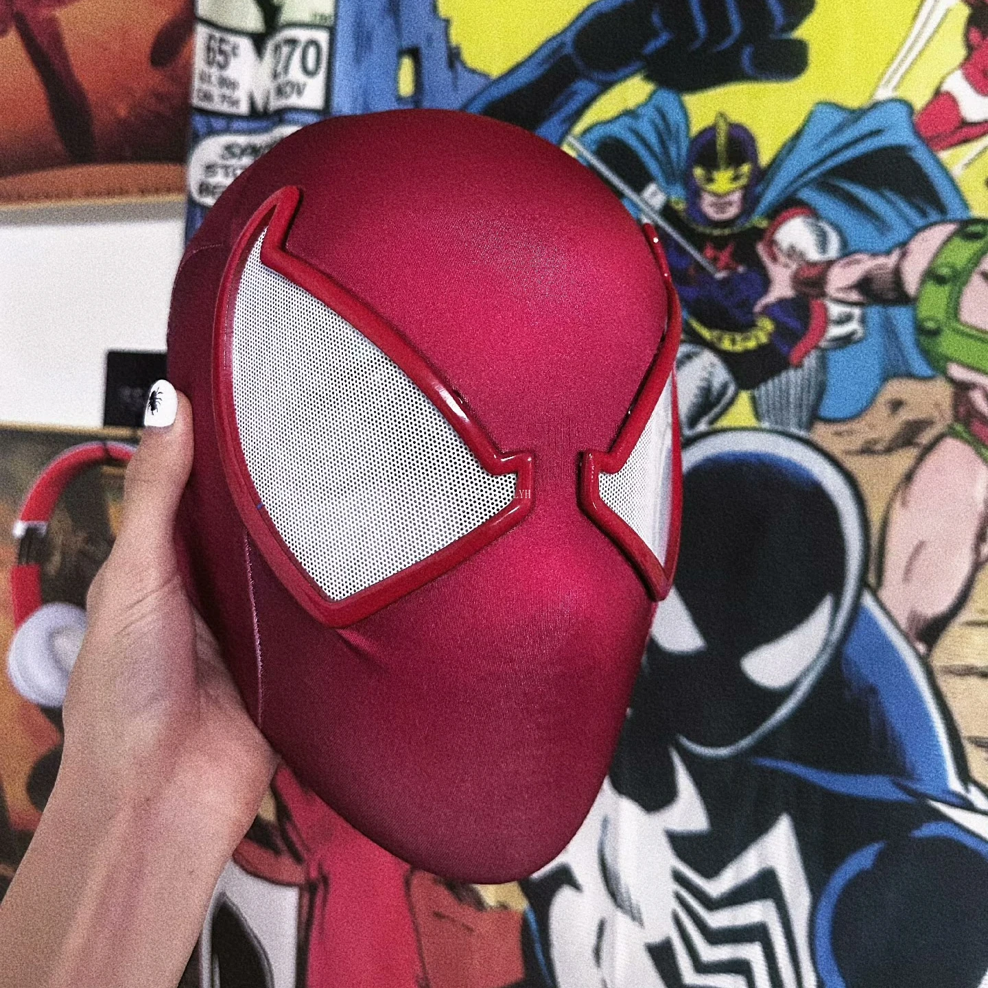 マーベル カスタム レッド スパイダーマン マスク フェイスシェル