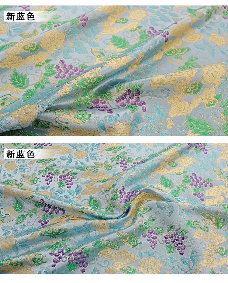 100cmX145cm Vintage Song-Stil Gewebter Goldbrokat-Stoff, Orientalisches Jacquard-Satin-Textil für Kostümdesign – Detail 8