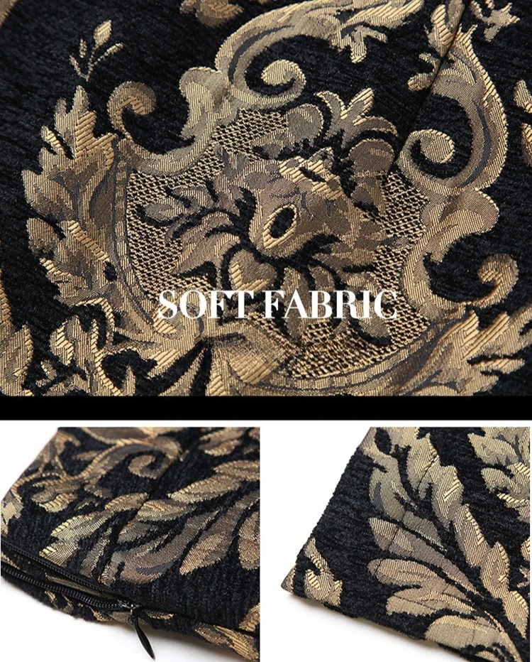 Luxurious Women's Black and Gold Skirts, A Stylish and Elegant Knee-length Dress with A Slit on The Right Side. - Image 5