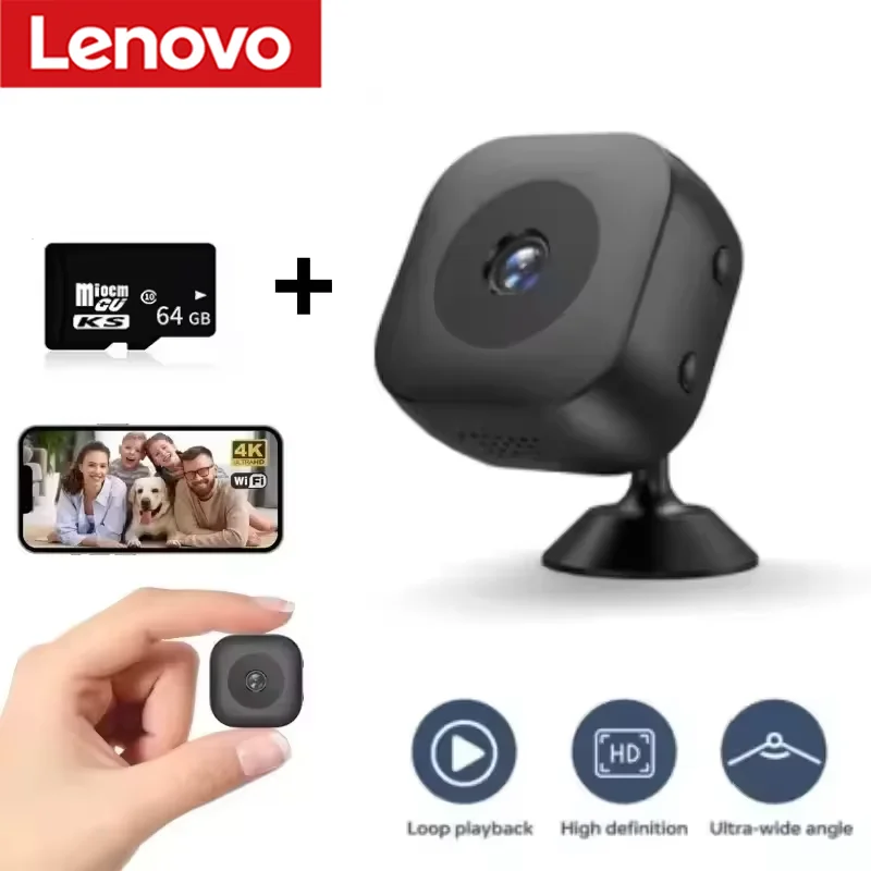 Lenovo 8K Mini WiFi Monitor Security Camera High Definition Full