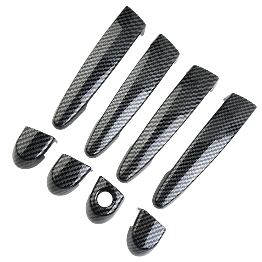 

Car Covers Trims Quality ABS ABS Plastic Black Carbon Fiber Comfortable Easy To Install New Style Practical To Use