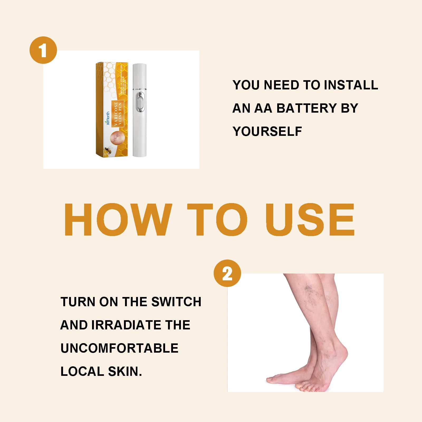 Powerful Laser Therapy Improves Moderate Varicose Veins Relieves Pain Improves Circulation Men Women