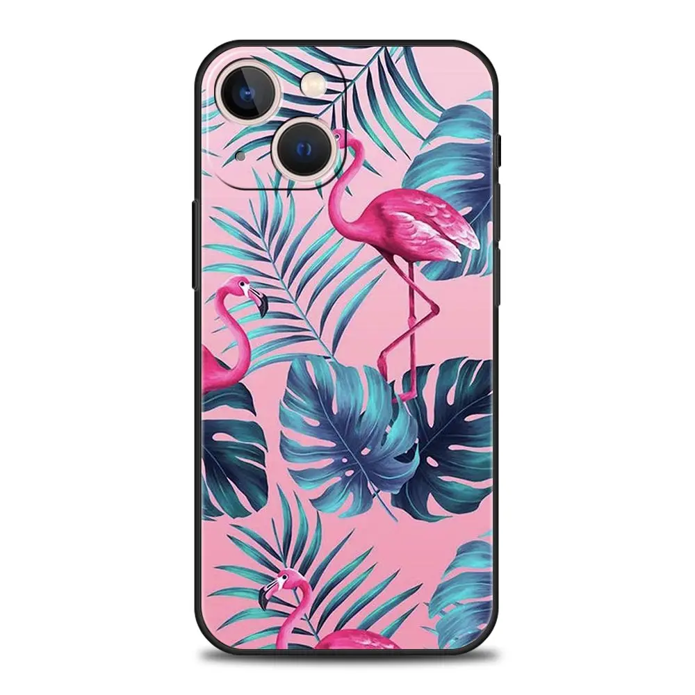 Flamingo Luxe Silicone Shockproof Phone Case - Pink Red