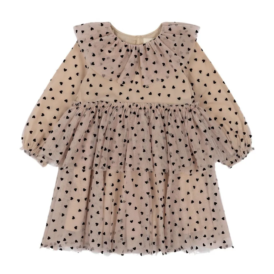 2025 KS Spring Baby Girls Cartoon Dress Mesh Skirt Kids Cotton