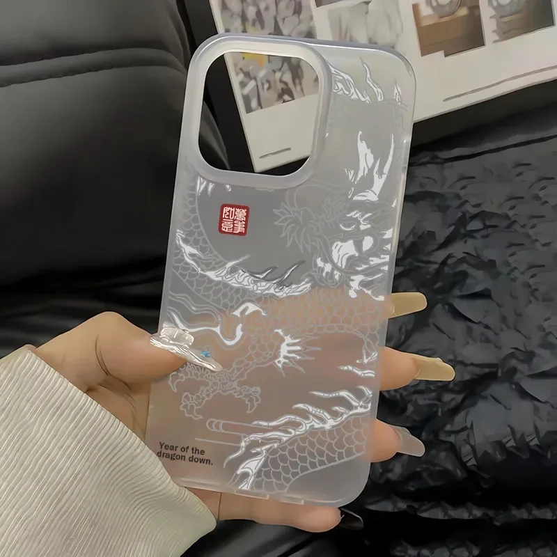 Vintage Dragon Pattern Luxury Creative Phone Case - Matte Finish Cover