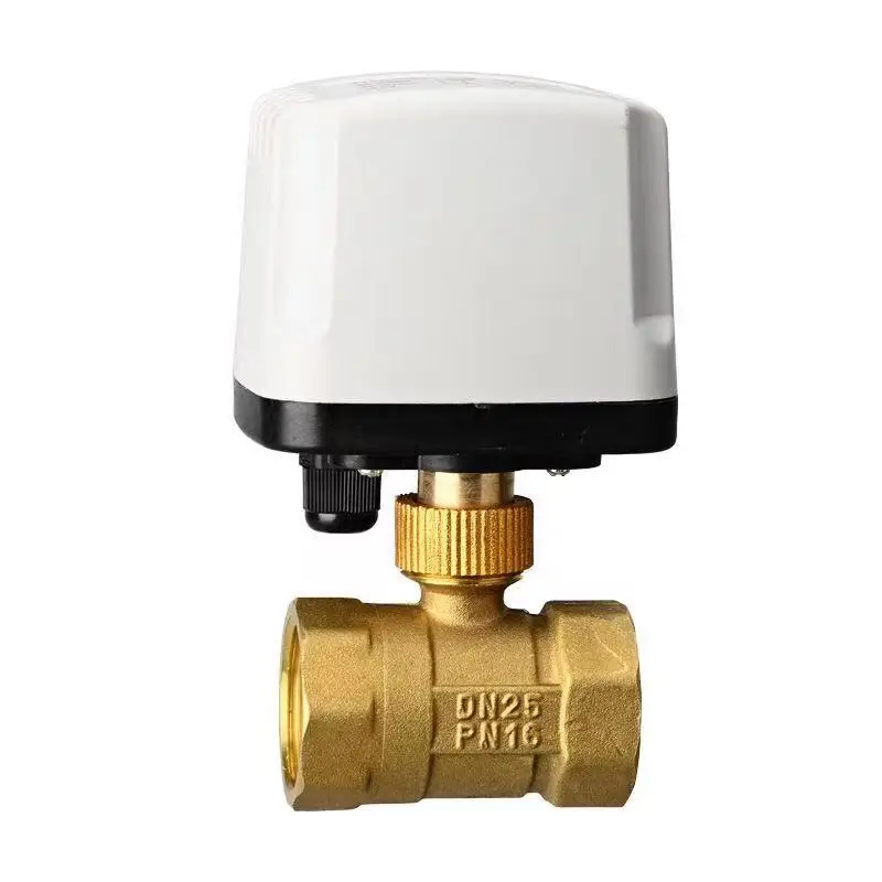 รูปสินค้า 1/2 "3/4" 1 "2" IP65 กันน้ําบอลวาล์วมอเตอร์ 3 สาย 2 ควบคุมทองเหลืองบอลวาล์วไฟฟ้าแรงบิดขนาดใหญ่มอเตอร์โลหะ