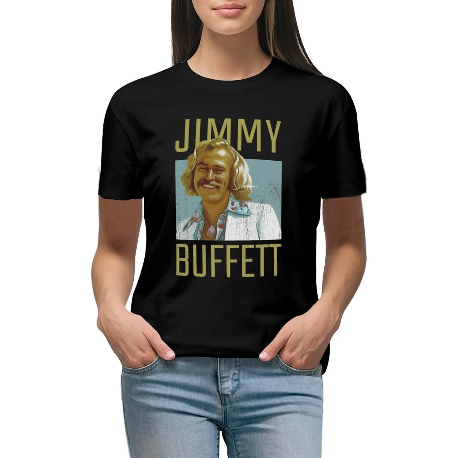 

RIP Jimmy Buffet T-shirt female animal print shirt for girls plus size tops Women's clothing