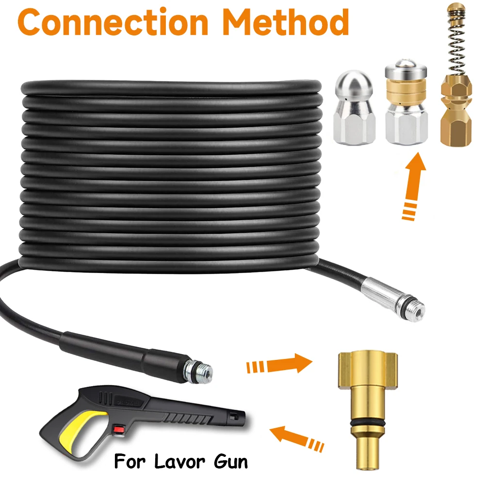 High Pressure Washer Drain Pipe for Lavor Parkside Hammer Vax Sewer Cleaning Hose Sewer Sewage Water Jetter Kit Washer Nozzles 4