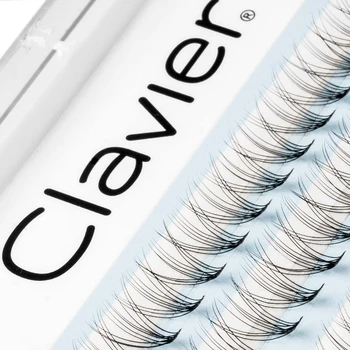 Clavier 실크 속눈썹 전문 메이크업, 개별 속눈썹 덩어리, 자연스럽고 부드러움, 두껍고 긴 인조 속눈썹