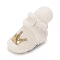 0-1 year old warm baby cotton boots winter thick plush baby snow boots cute casual soft soled casual walking shoes 5