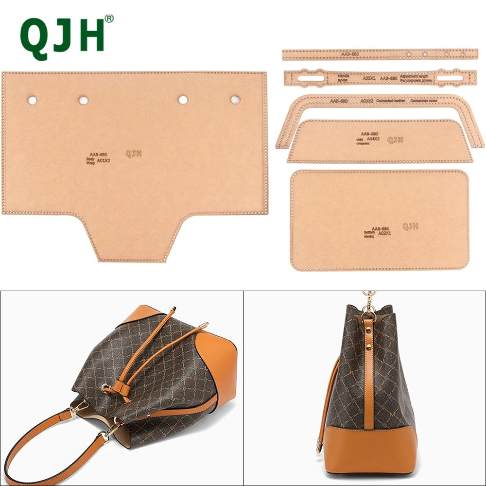 AAB-579 Acrylic Shoulder Bag Template - Leather Pattern Sewing Guide For Bag Making