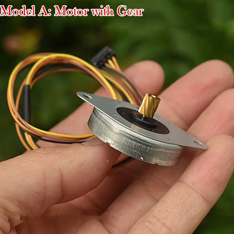 DC 5V-12V Micro MOATECH 2-Phase 4-Wire Stepper Motor Round Ultra-thin 35MM Stepping Motor 23.2 Ohms 3.75 Degree with Gear stepper motor