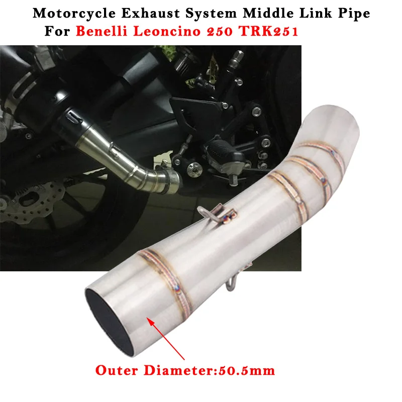 

Slip On For Benelli Leoncino 250 TRK251 Motorcycle Exhaust Escape System Modified Muffler 51mm Middle Link Pipe Stainless Steel