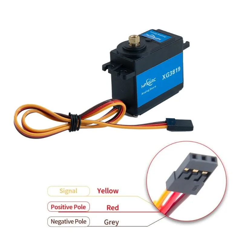 Angle du servomoteur haute vitesse HPXGRC avec engrenages cuivre, prêt pour montage sur RC 1/10