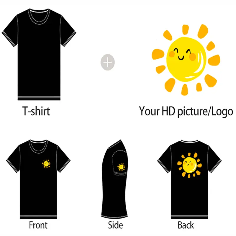 100% Cotton T-shirt Custom Logo Street Trend Short Sleeve T-shirt Embroidery Design European American Size Tops Printing Pattern - Image 6