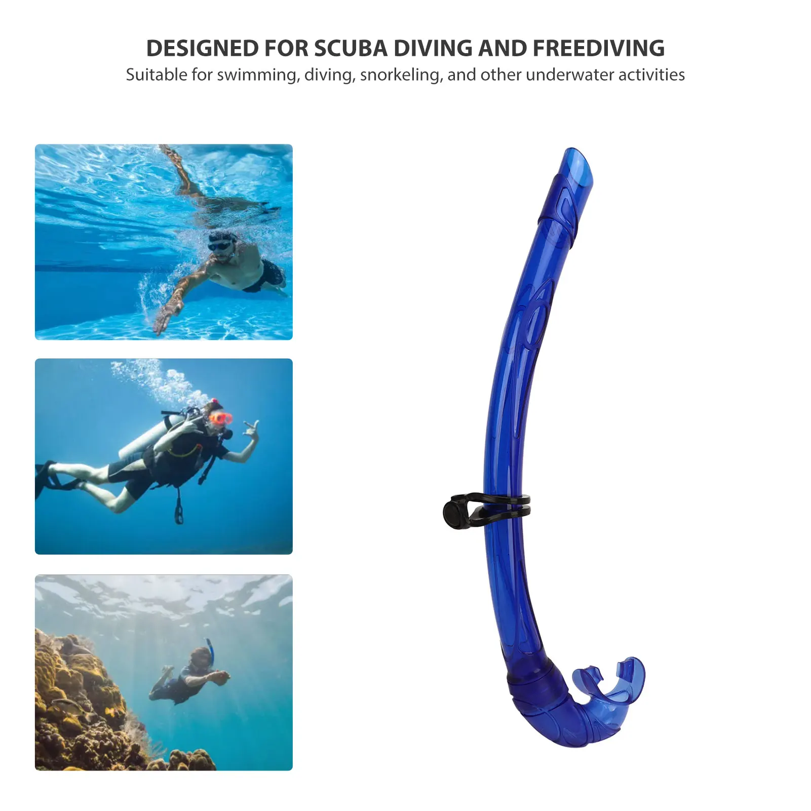 Diving Snorkel PVC Easy Breath Snorkel Diving Snorkeling Tube with Comfortable Mouthpiece for Free Equipment