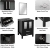 24" Modern Bathroom Vanity Sink Combo Black Stand Cabinet with Blue Boat Tempered Glass Vessel Sink & Water Save Faucet 4