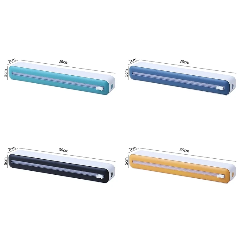 Magnetic Refillable Plastic Wrap Dispenser With Cutter Tin Aluminum Foil Dispenser Cutter Film Wrap Kitchen Tool plastic wrap dispenser
