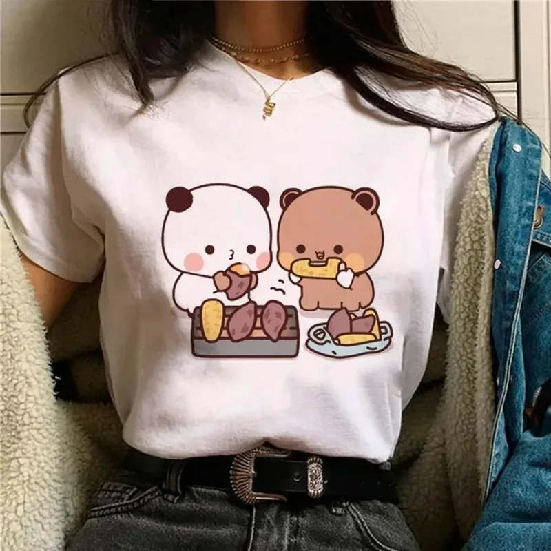 Bubu Dudu Women's Cute Anime Girl Pattern Harajuku Kawaii Summer Fashion T-shirt