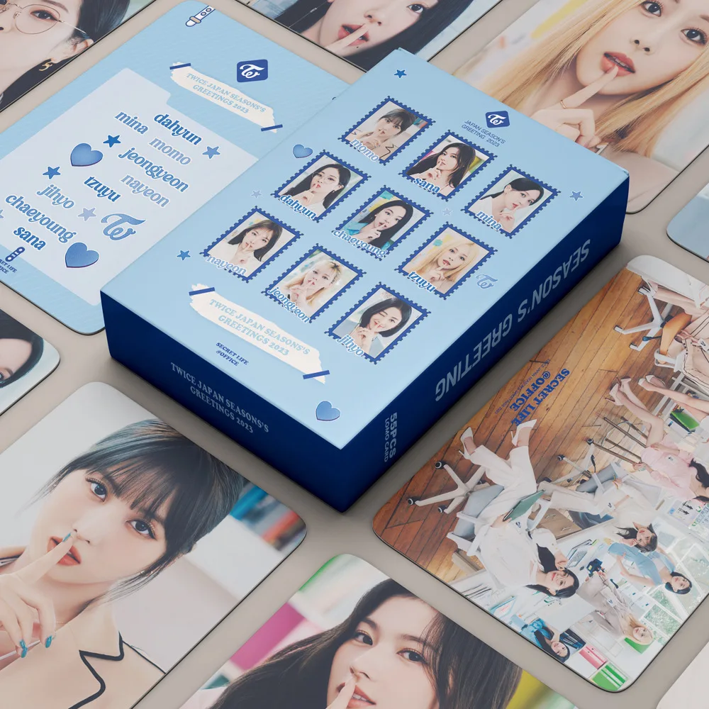 

55 шт. KPOP двойные открытки Lomo 2023 поздравительные сезоны Новый фотоальбом фотооткрытки