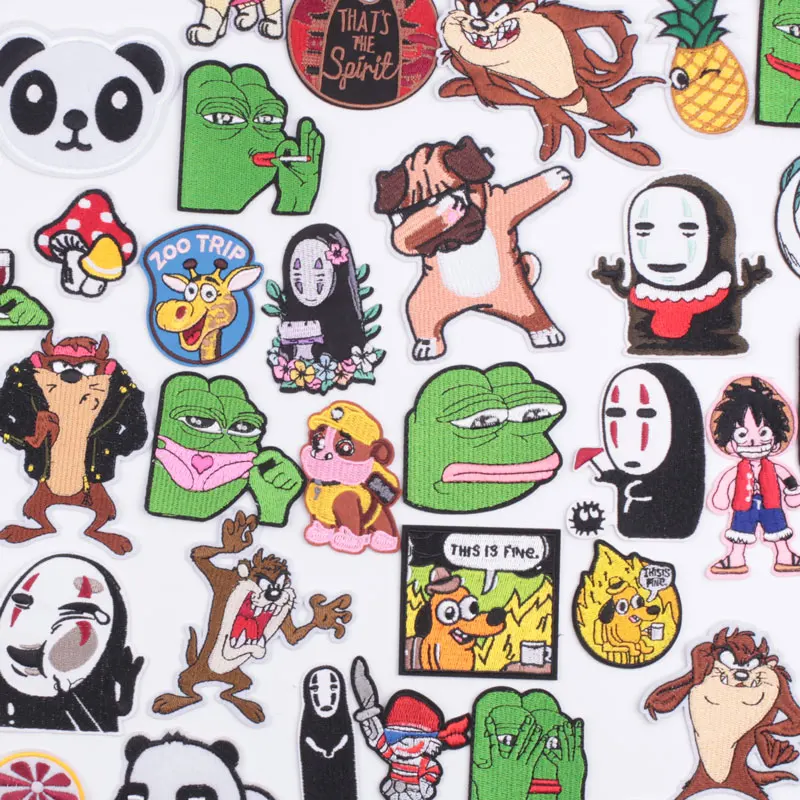 

Japanese Anime Patches Children's Clothing Pepe The Frog Dog Pirate Custom Patches Clothing Thermoadhesive Patches Custom Badge