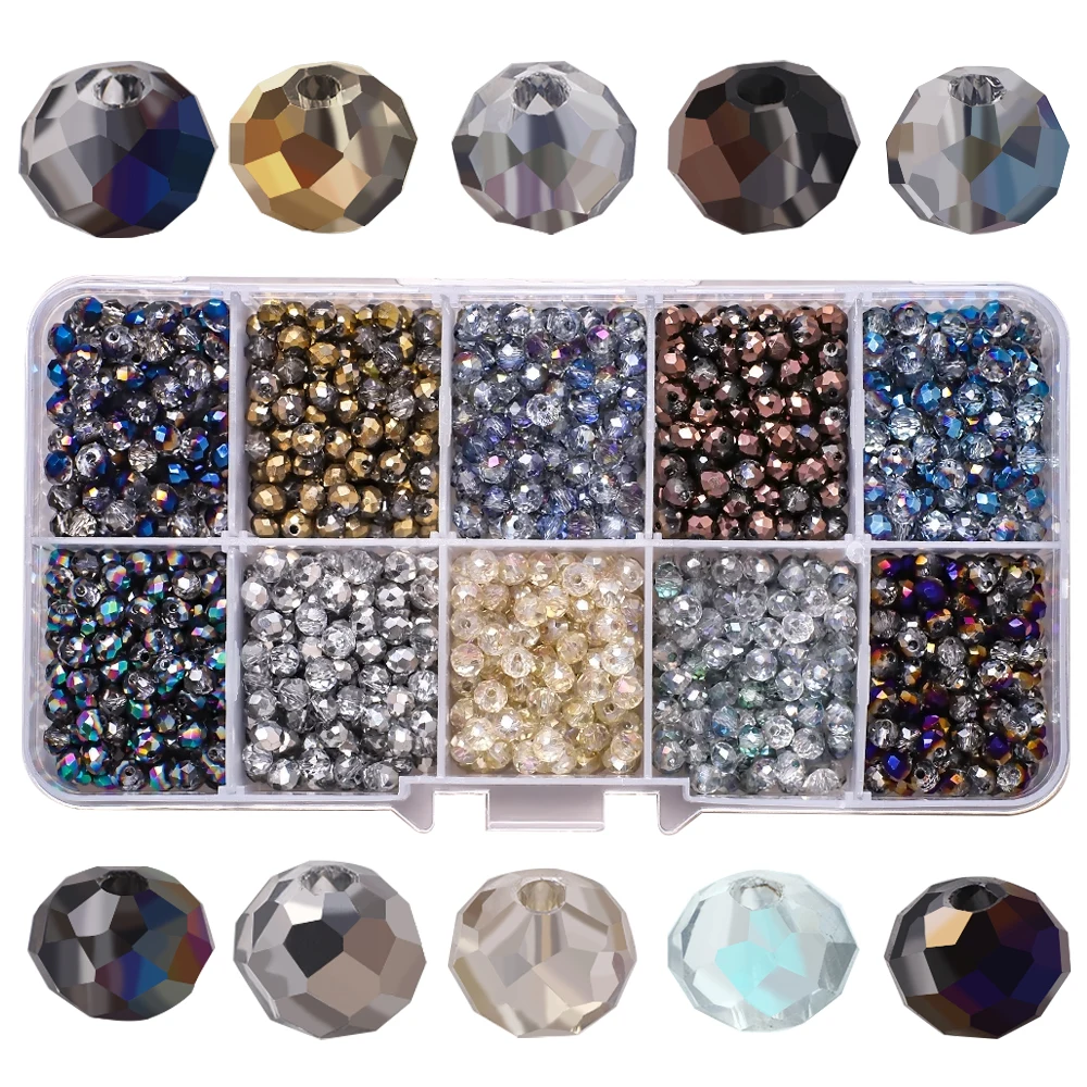 1000 Teile/schachtel 4mm Kristall Rondelle Facettierte Glas Runde Lose Spacer Perlen DIY Machen Charms Armbänder Ohrringe Schmuck Zubehör – Detail 4