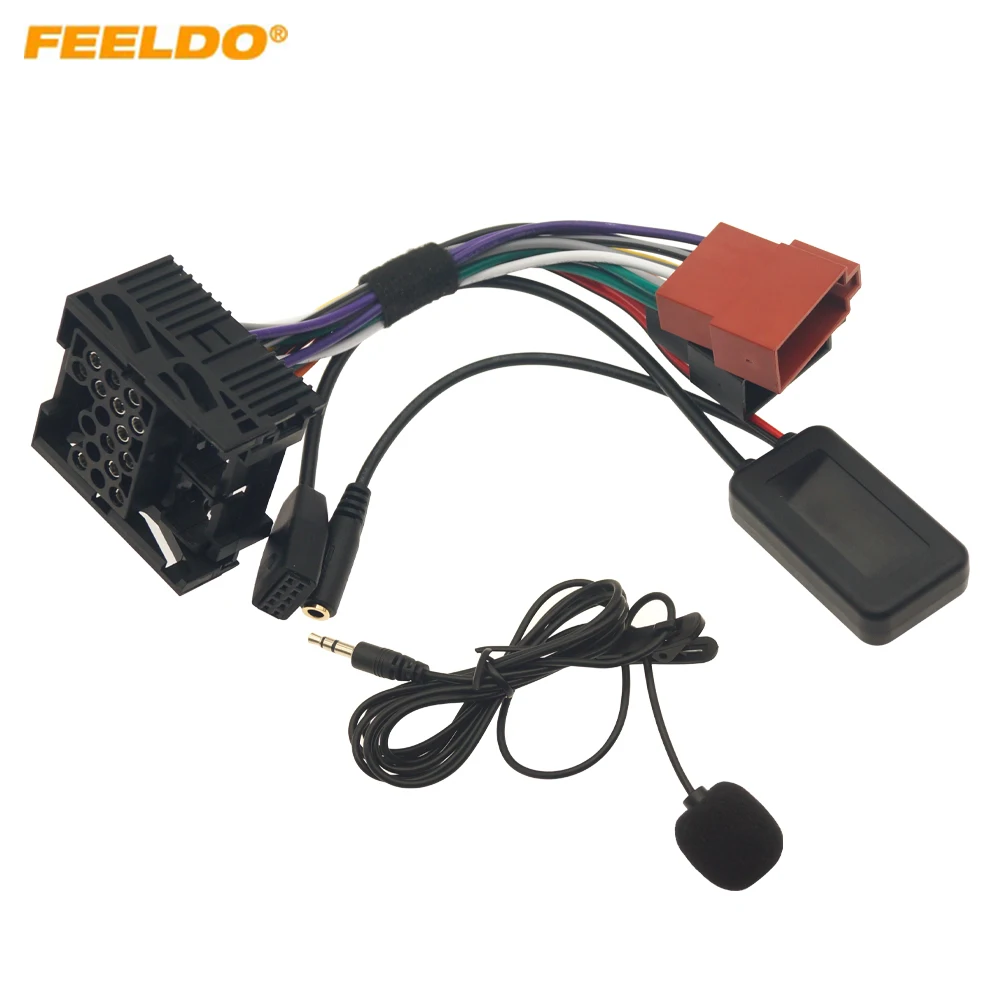 Feeldo Car Aux-In Audio Mp3 Music Bluetooth Module Adattatore Iso Per Bmw (E46) 320I 320Ci 320Cic Stereo Wire Harness Con Micphone