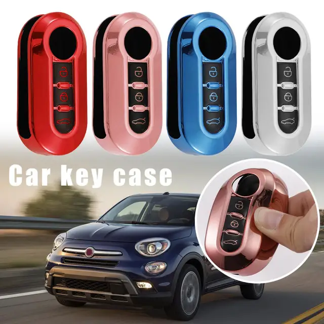 Für Fiat 500 Weiche TPU 3 Tasten Auto Flip Folding Key Fall Abdeckung  Remote Key Shell Halter Protecor Schlüsselbund Zubehör Von 2,83 €