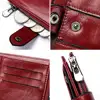 100% Genuine Leather Wallet for Women Luxury Design RFID Card Holder with Zipper Coin Pocket Bifold Multi-functional Money Purse 5